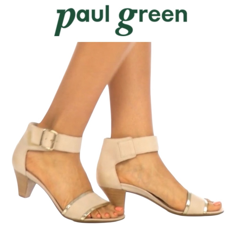 PAUL GREEN VIOLET SABIA COMBO ANKLE STRAP HEELED SANDALS